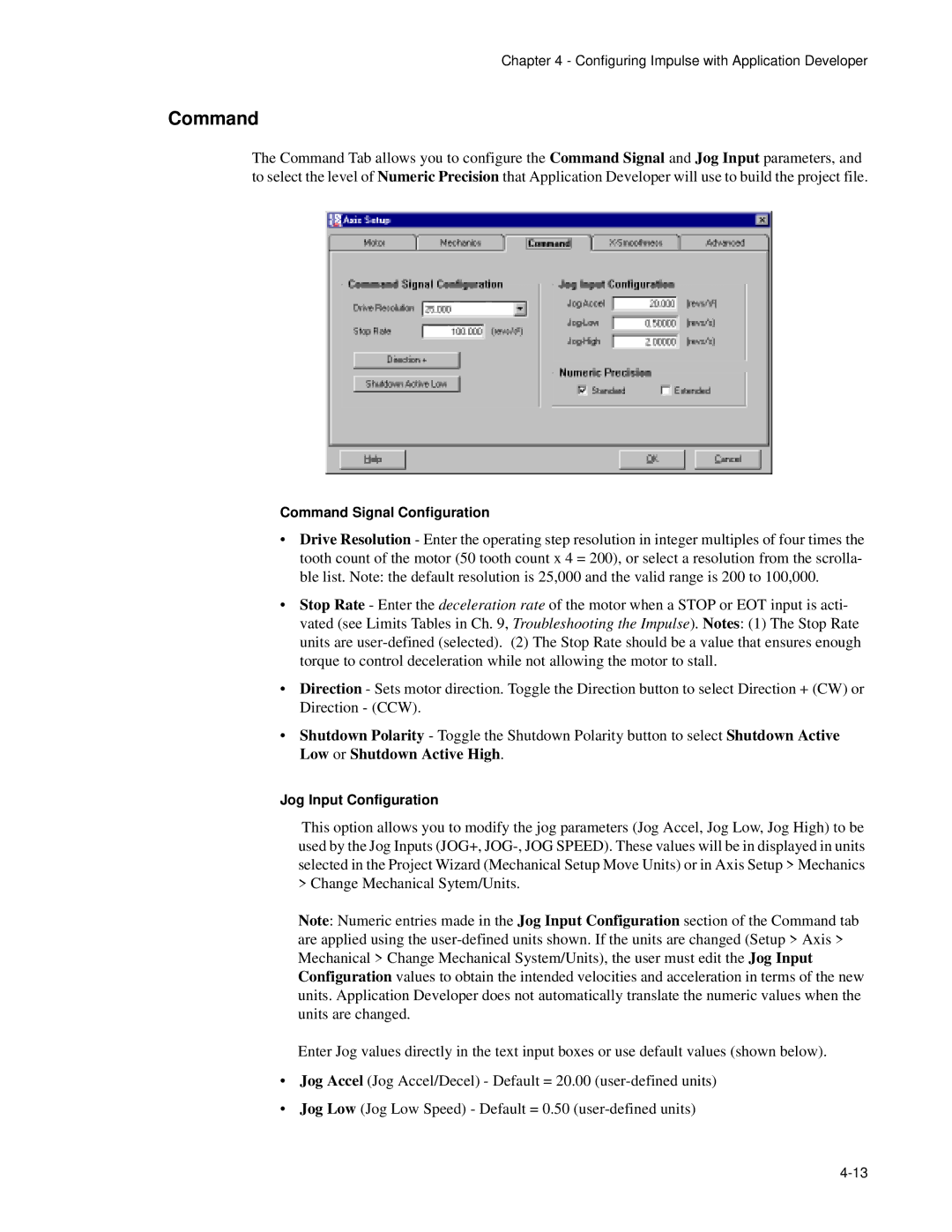 Impulse PCW-5181 user manual Command Signal Configuration, Jog Input Configuration 