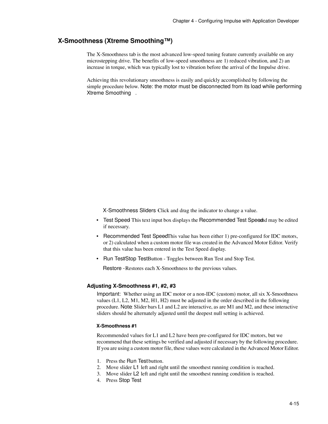 Impulse PCW-5181 user manual Smoothness Xtreme Smoothing, Adjusting X-Smoothness #1, #2, #3 