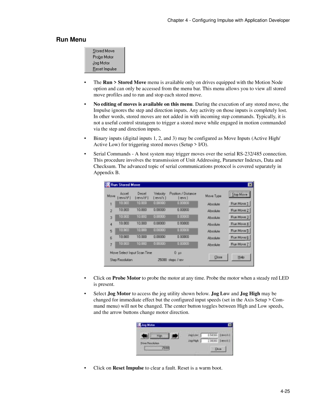 Impulse PCW-5181 user manual Run Menu 