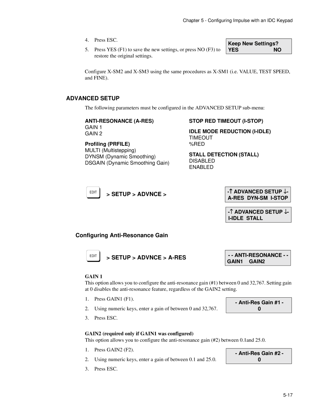 Impulse PCW-5181 user manual Configuring Anti-Resonance Gain 