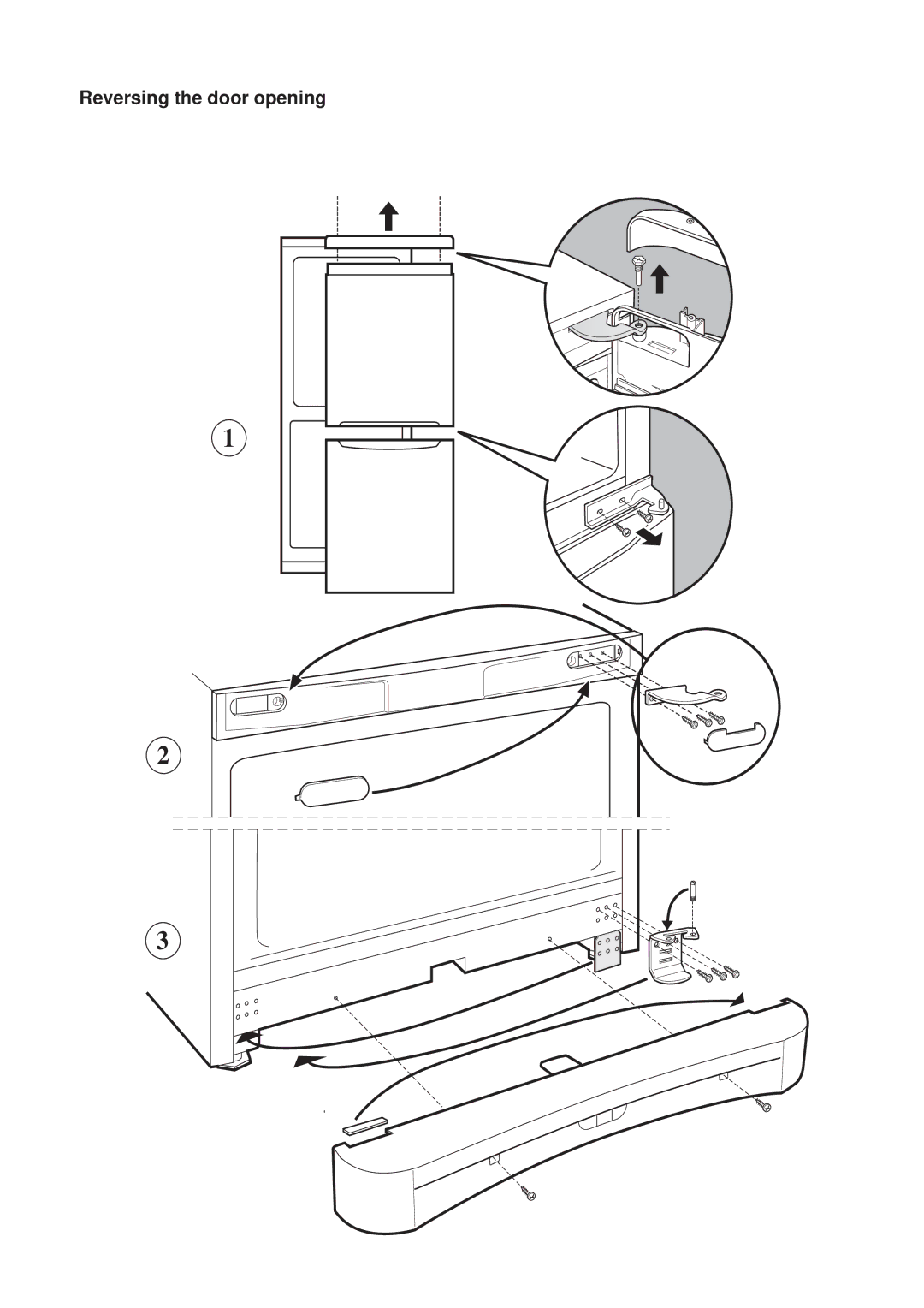 Indesit BA 12 S manual Reversing the door opening 