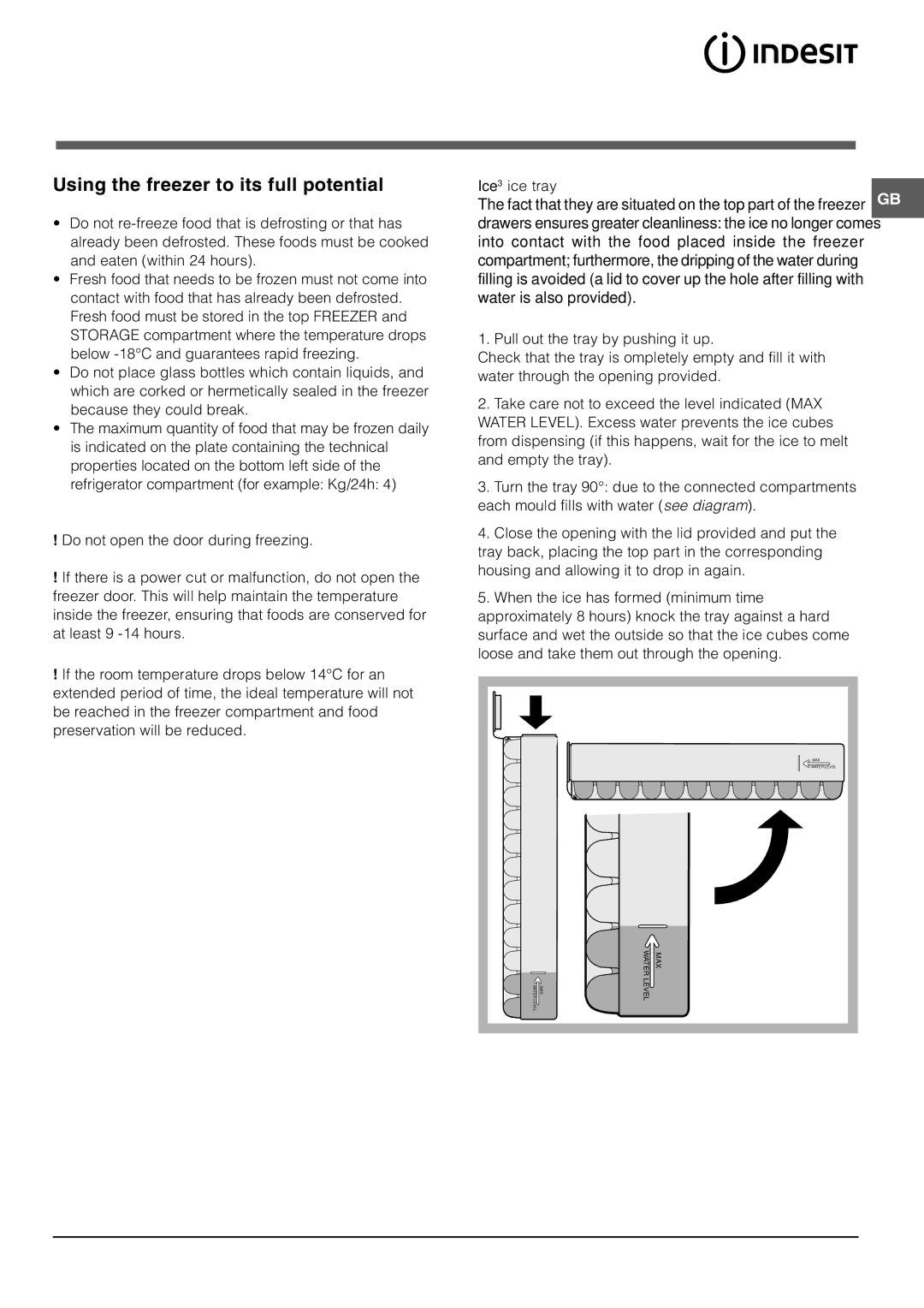 Indesit BAAN 10 manual Using the freezer to its full potential 