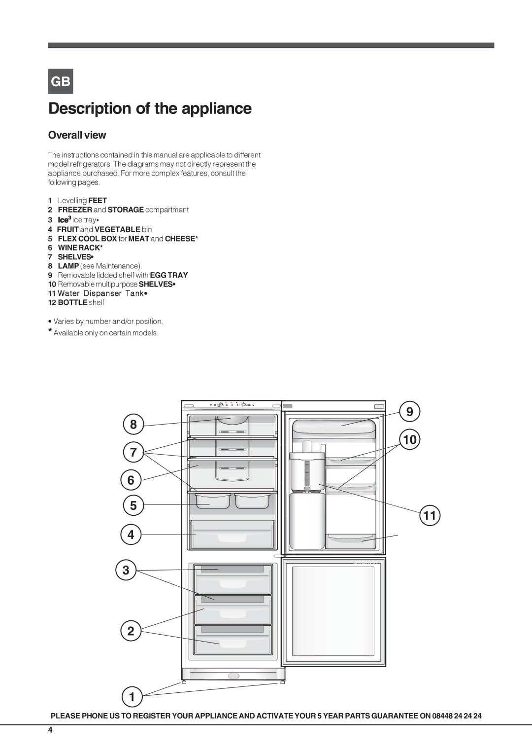 Indesit BAN 40 Overall view, Freezer and Storage compartment, Fruit and Vegetable bin Flex Cool BOX for Meat and Cheese 