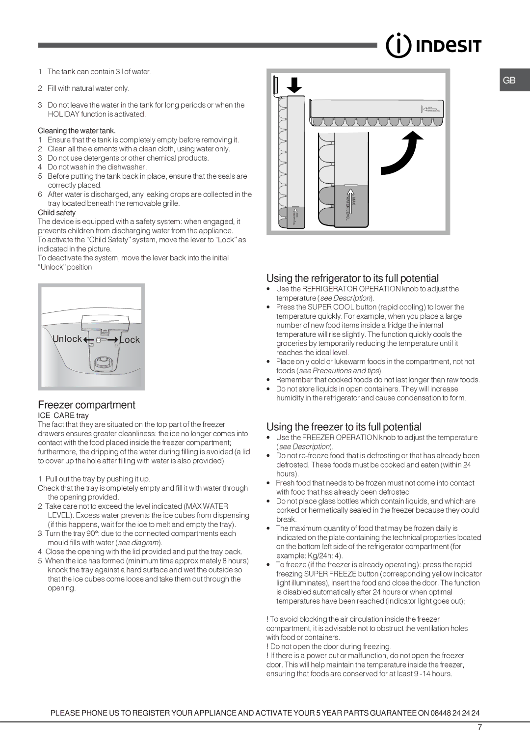 Indesit BAN 40 Freezer compartment, Using the refrigerator to its full potential, Using the freezer to its full potential 