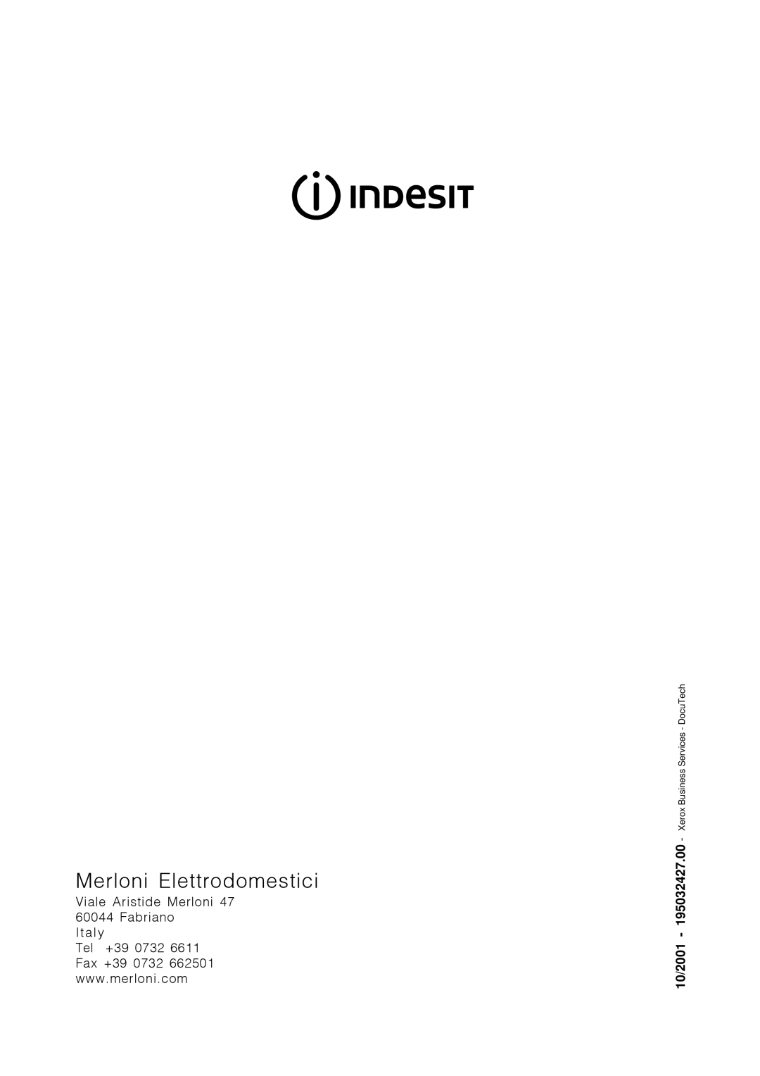 Indesit D 66 manual Merloni Elettrodomestici 