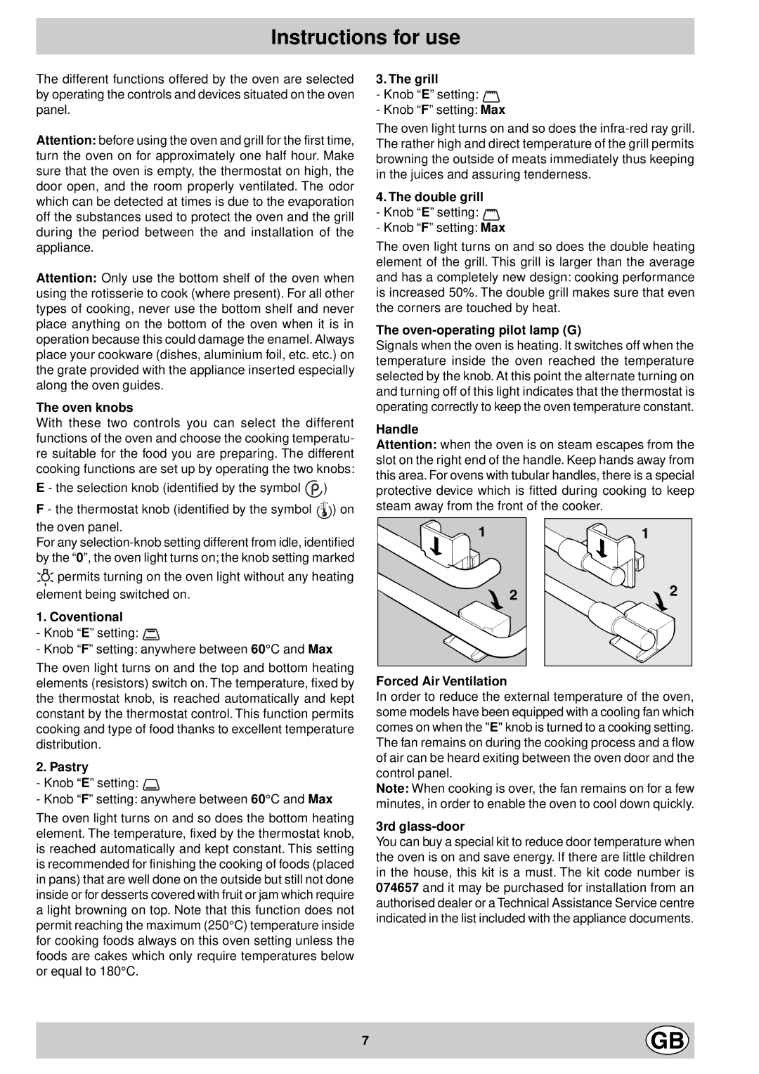 Indesit FE 10 K GB manual Instructions for use 