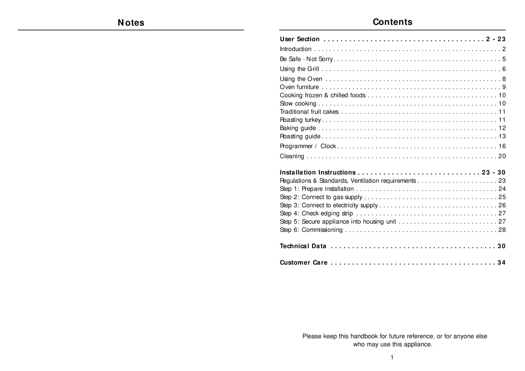 Indesit FG10(BK), FG10(WH) warranty Contents 