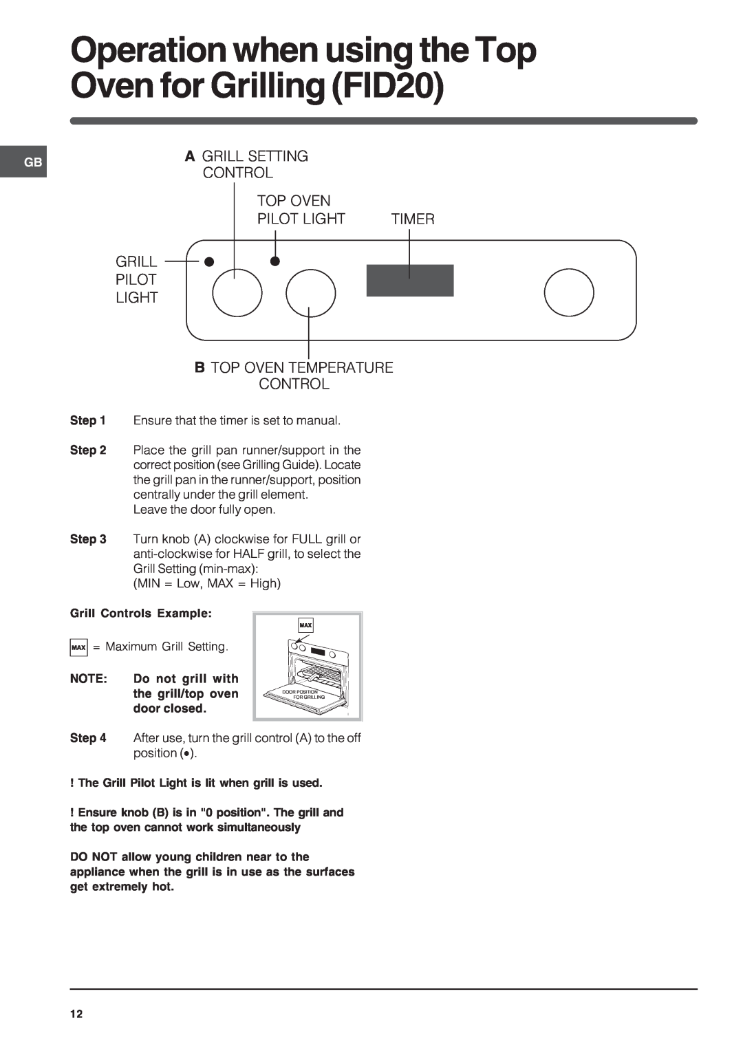 Indesit FID20BK/1, FID20WH/1, FIDM20IX/1, FID201X/1 manual Btop Oven Temperature Control 