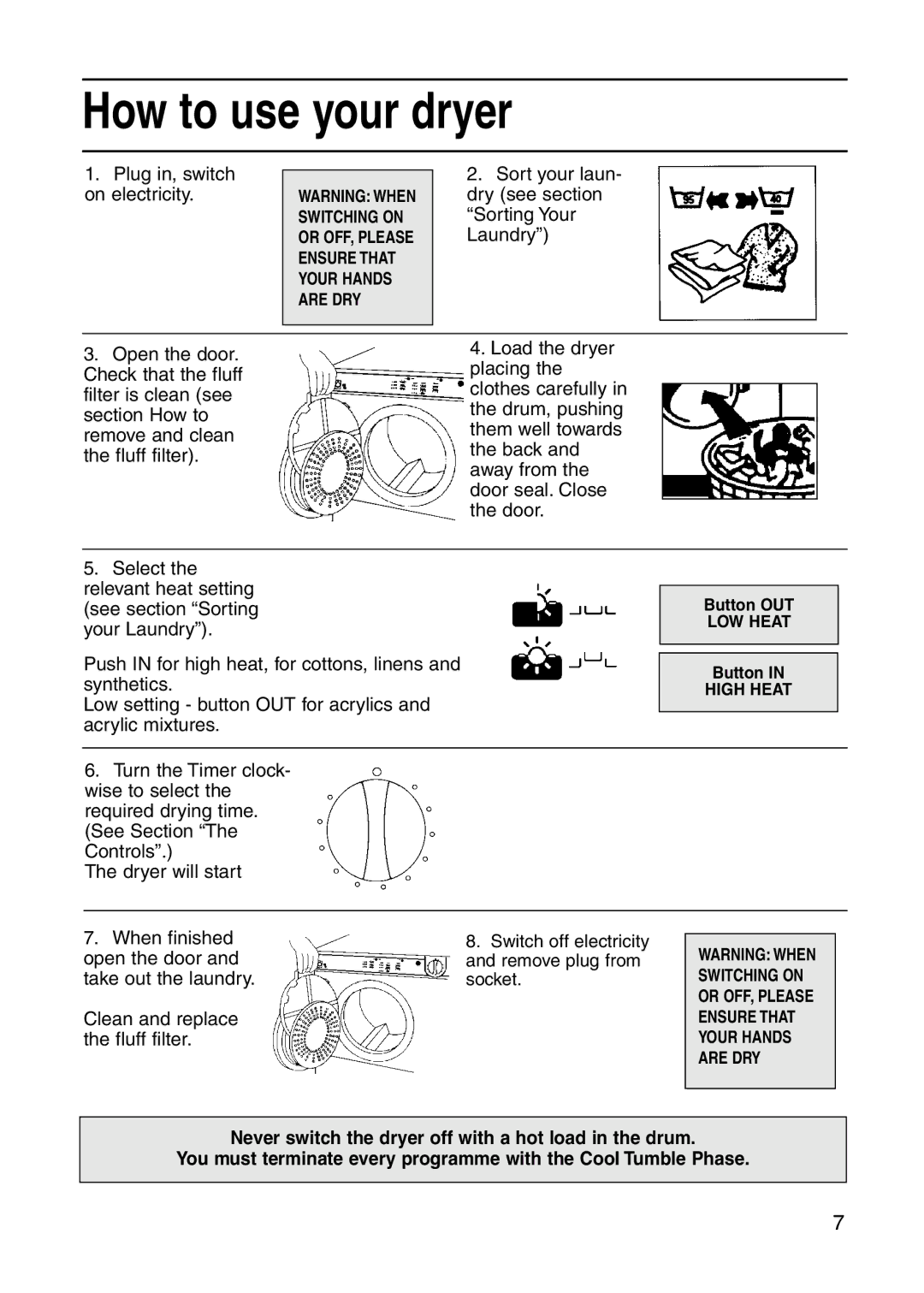 Indesit G32, G31 installation instructions How to use your dryer 