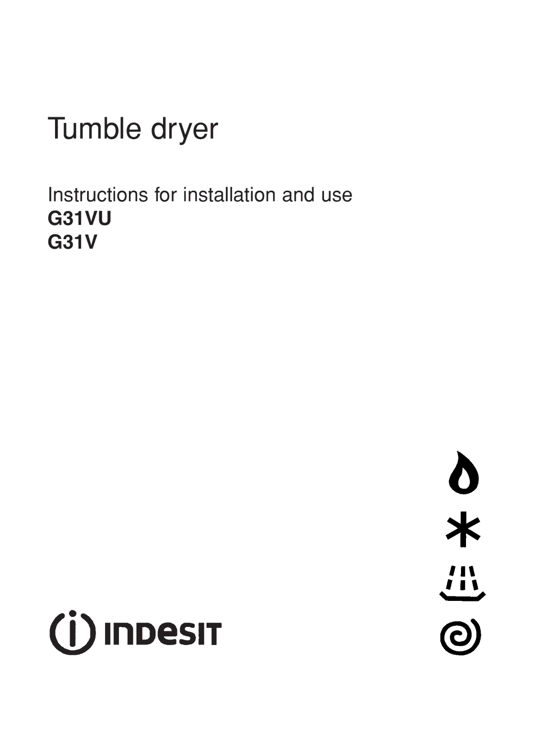 Indesit G31VU manual Tumble dryer 