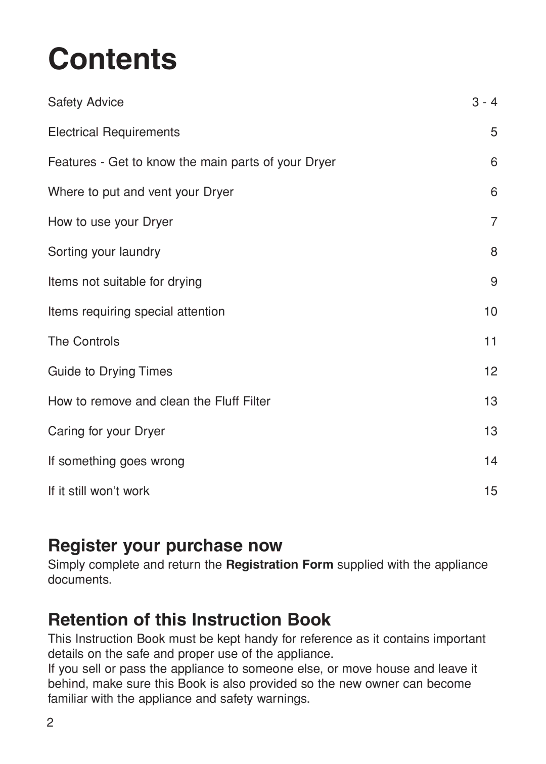 Indesit G31VU manual Contents 