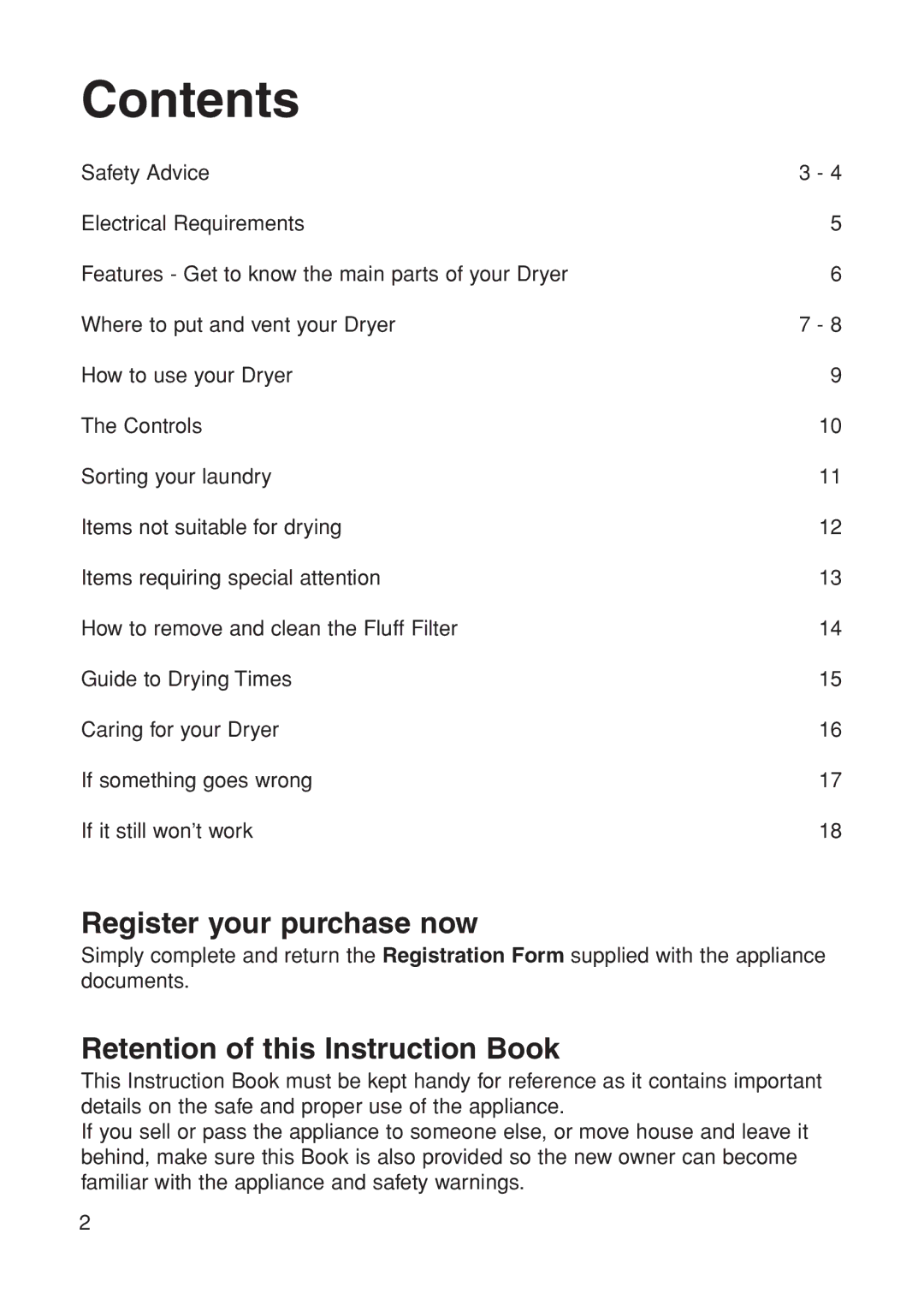 Indesit G73VU manual Contents 