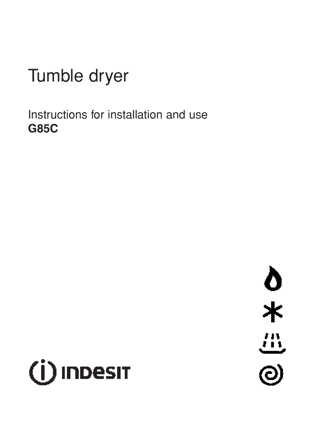 Indesit G85C manual Tumble dryer 