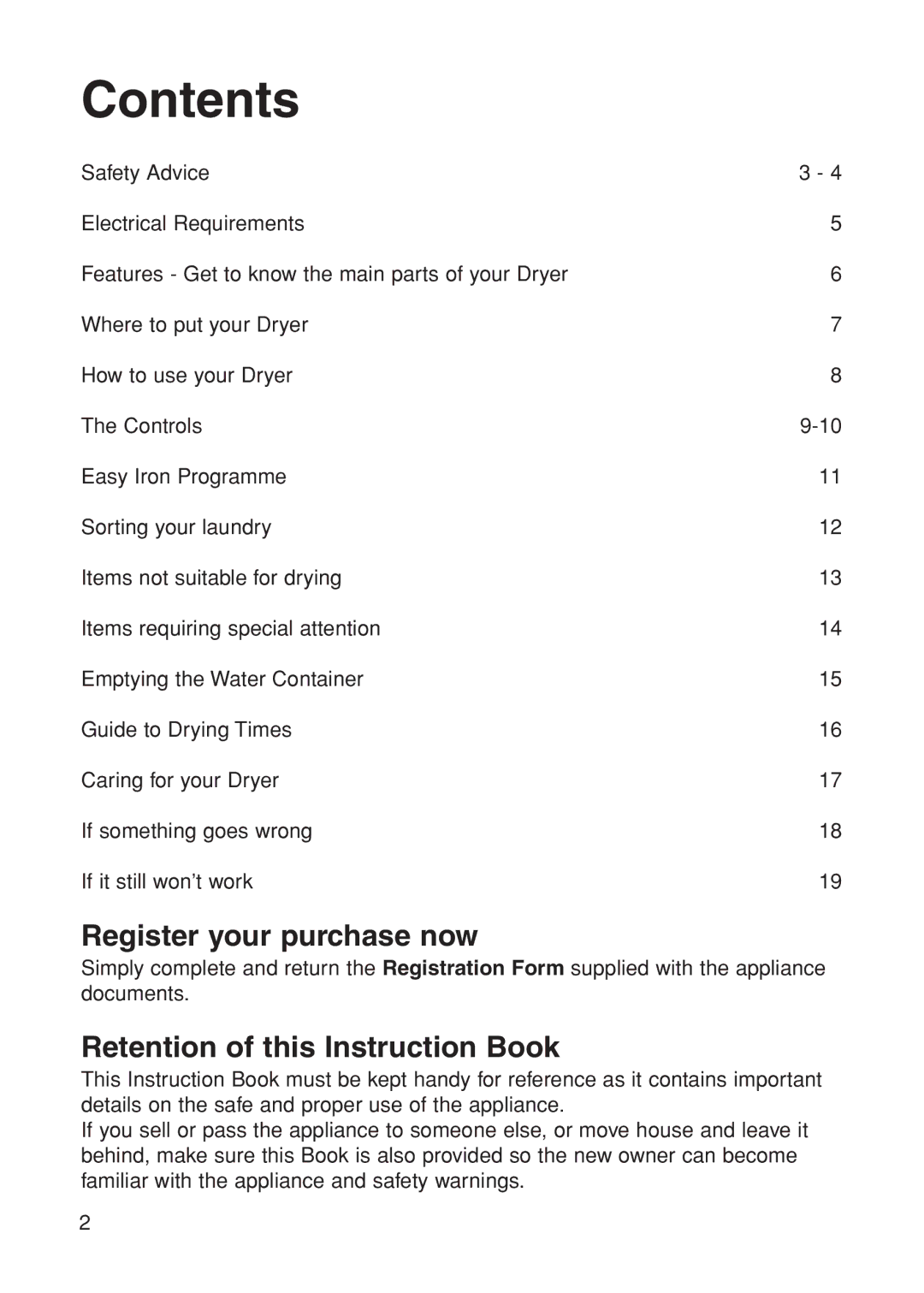 Indesit G85C manual Contents 