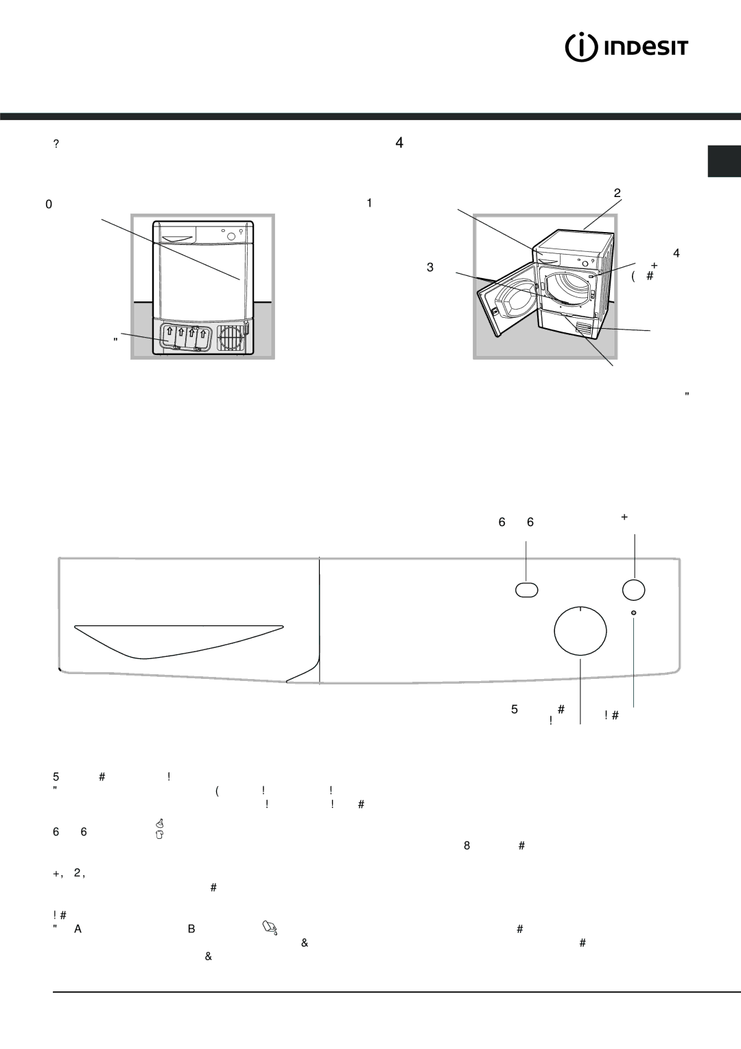 Indesit IDC 85 S instruction manual Description of the tumble dryer, Features, Control panel 