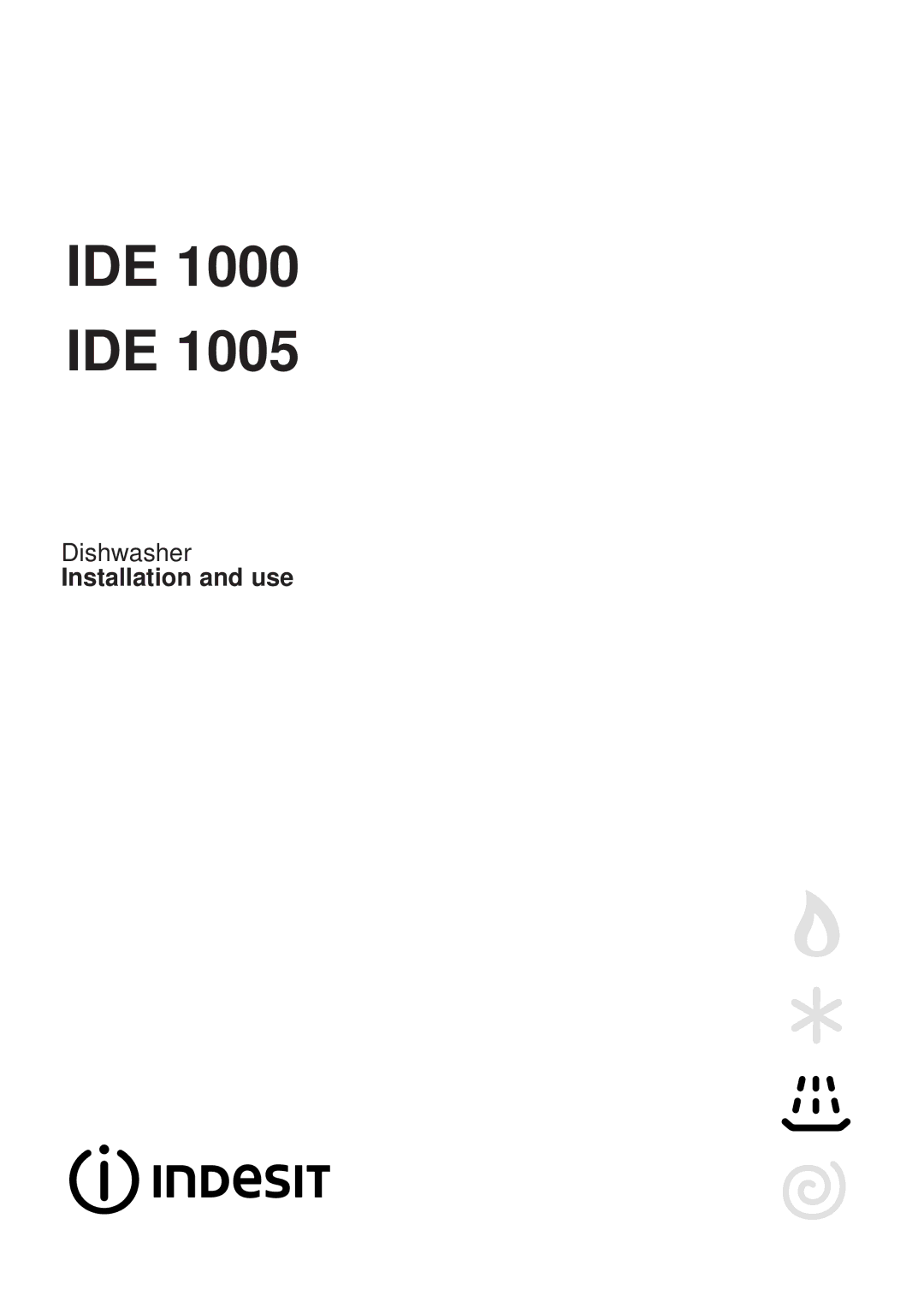 Indesit IDE 1005, IDE 1000 manual Ide 