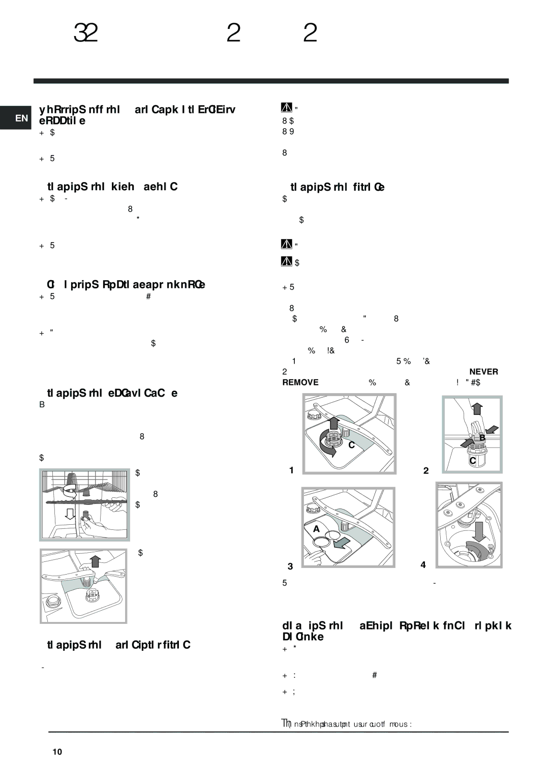 Indesit IDS 105 operating instructions Care and maintenance 