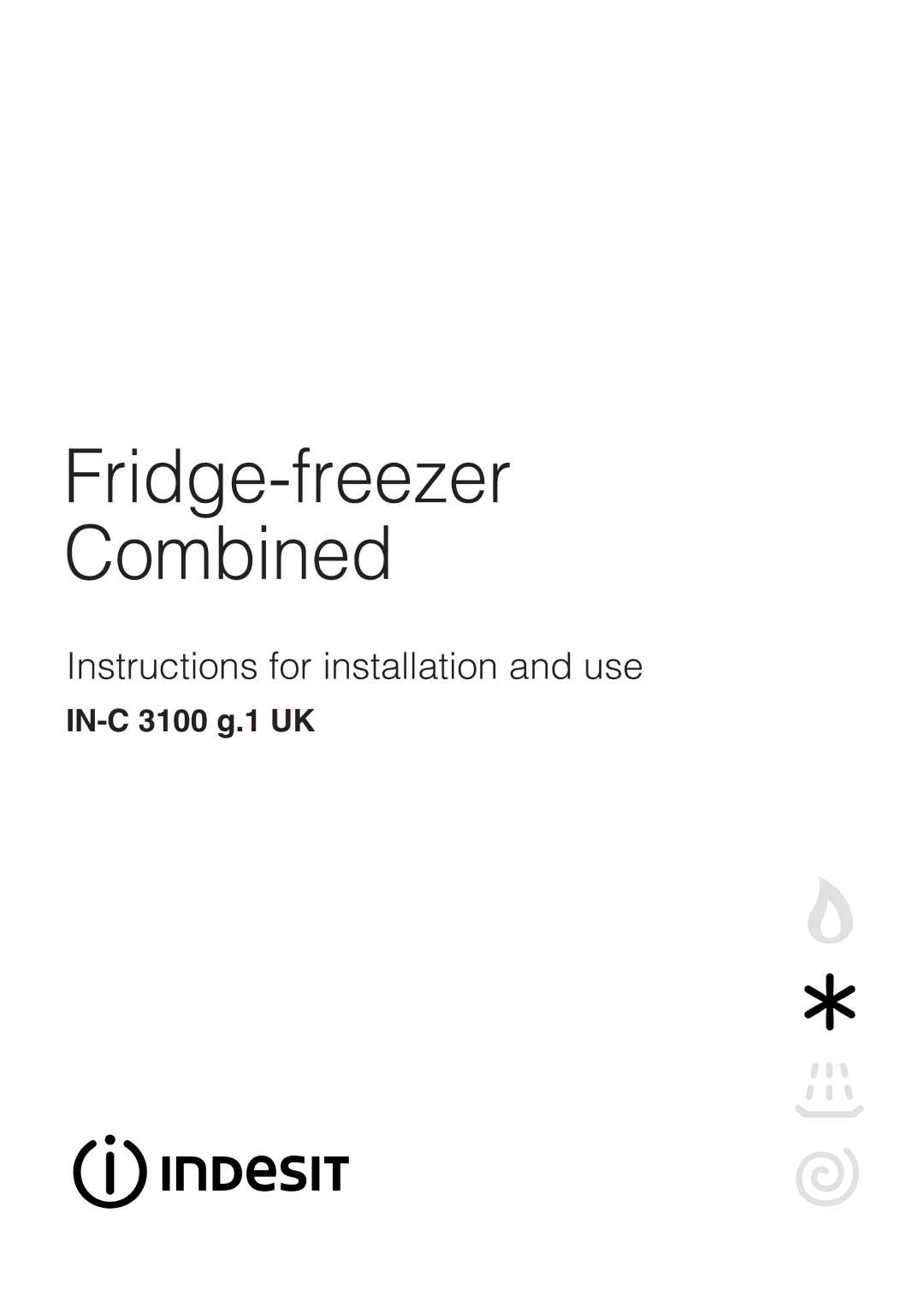 Indesit manual Fridge-freezer Combined, IN-C 3100 g.1 UK 