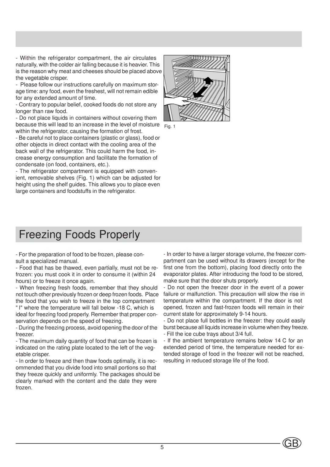 Indesit IN-C 3100 manual Freezing Foods Properly 