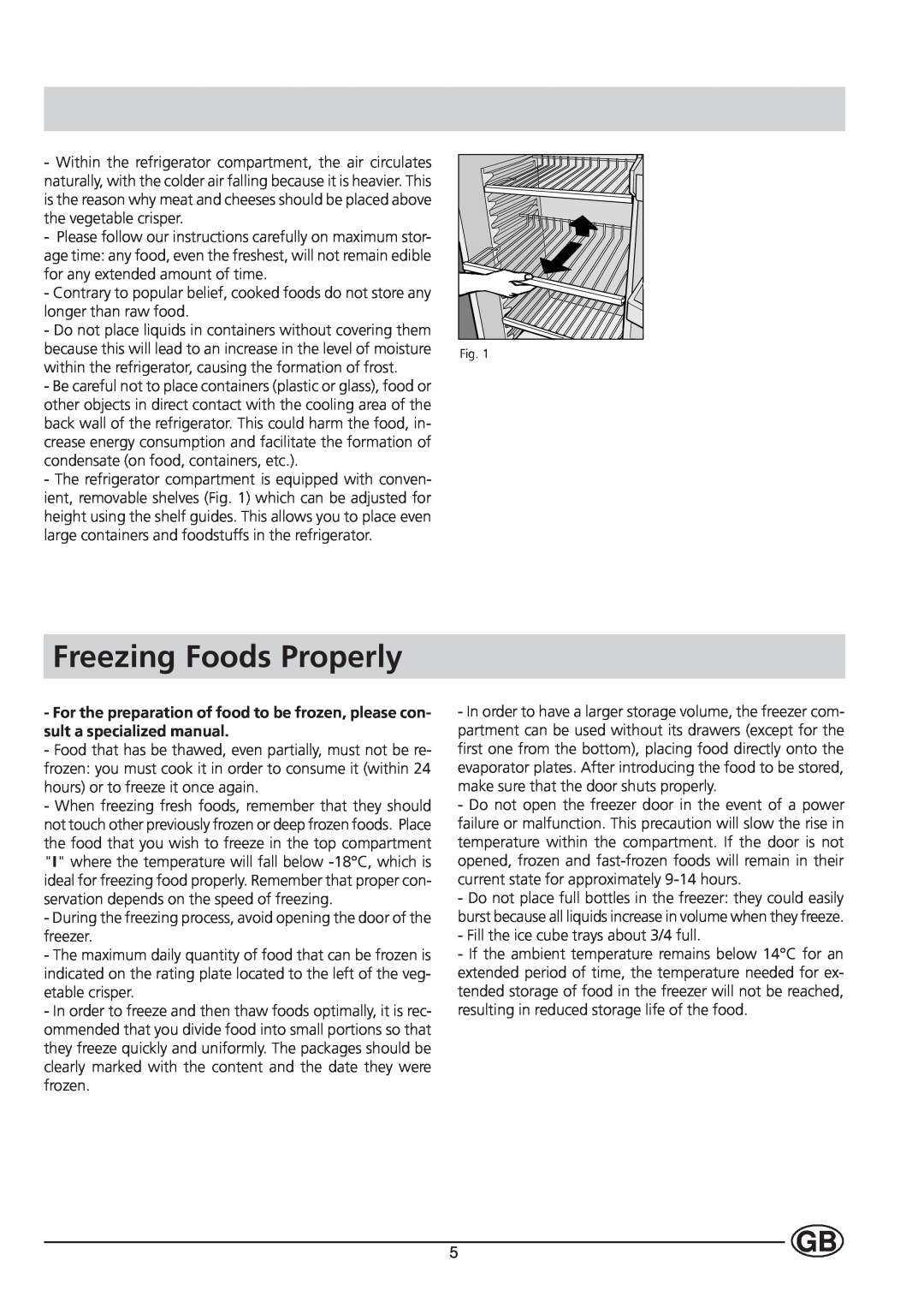 Indesit IN-C 3100 manual Freezing Foods Properly 