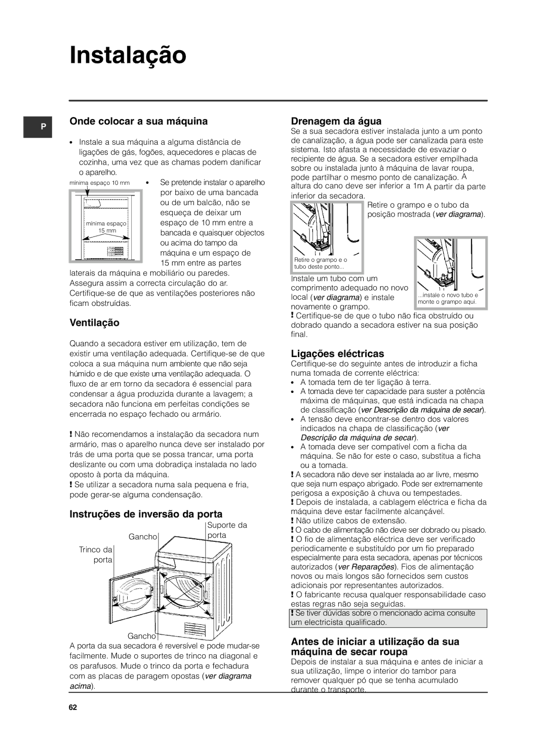 Indesit ISL79CS manual Instalação 