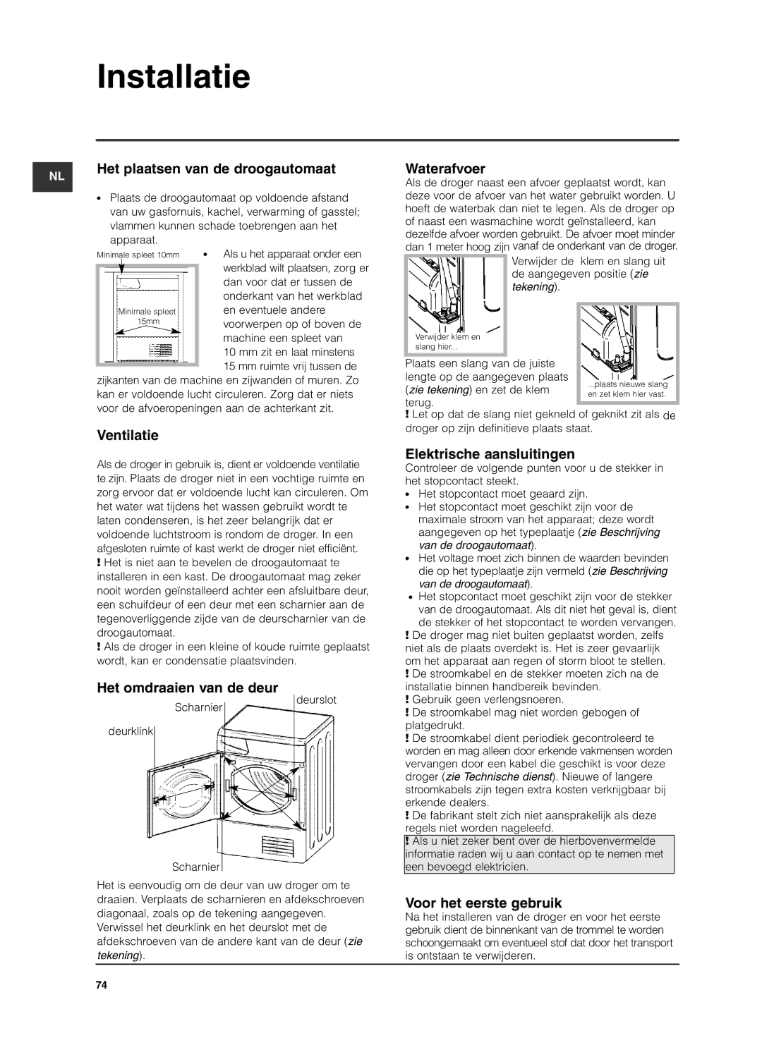 Indesit ISL79CS manual Installatie 