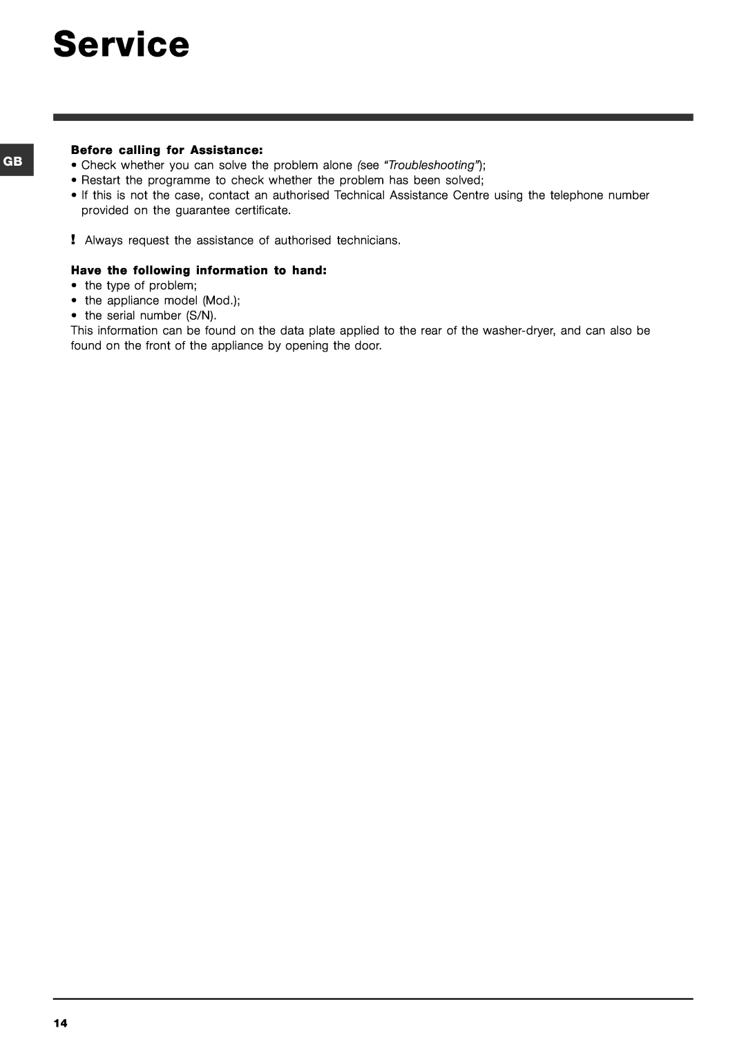 Indesit IWDC 6125 S manual Service 