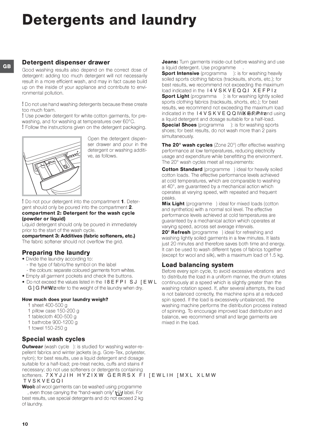 Indesit IWE 91281 manual Detergents and laundry, Detergent dispenser drawer, Preparing the laundry, Load balancing system 