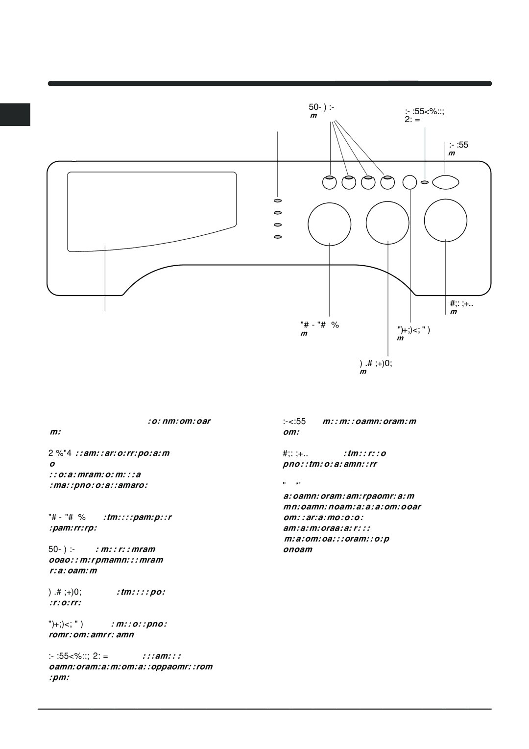 Indesit IWME 126 manual Washing machine description, Control panel 