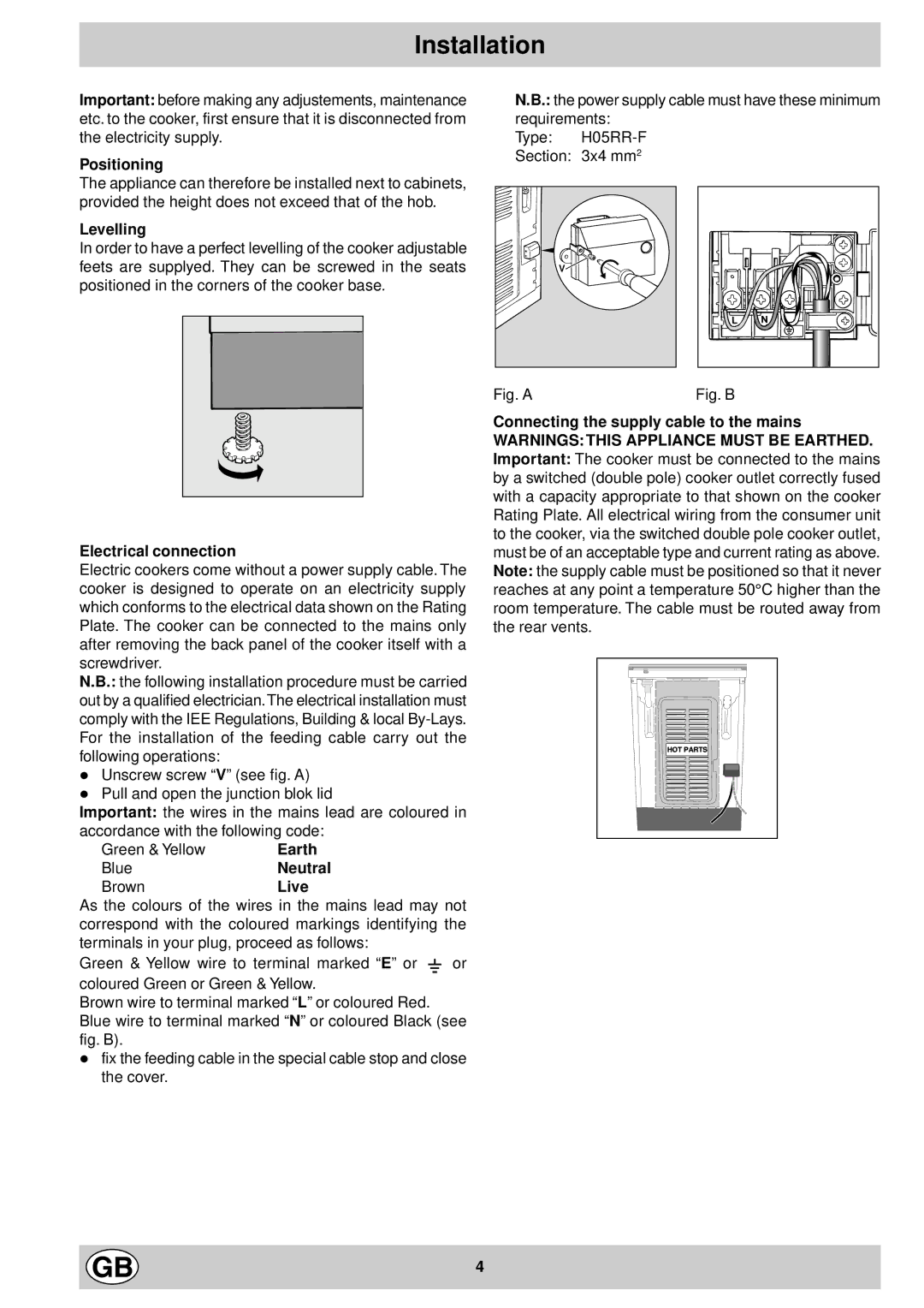 Indesit K 601 V.C/G manual Installation 