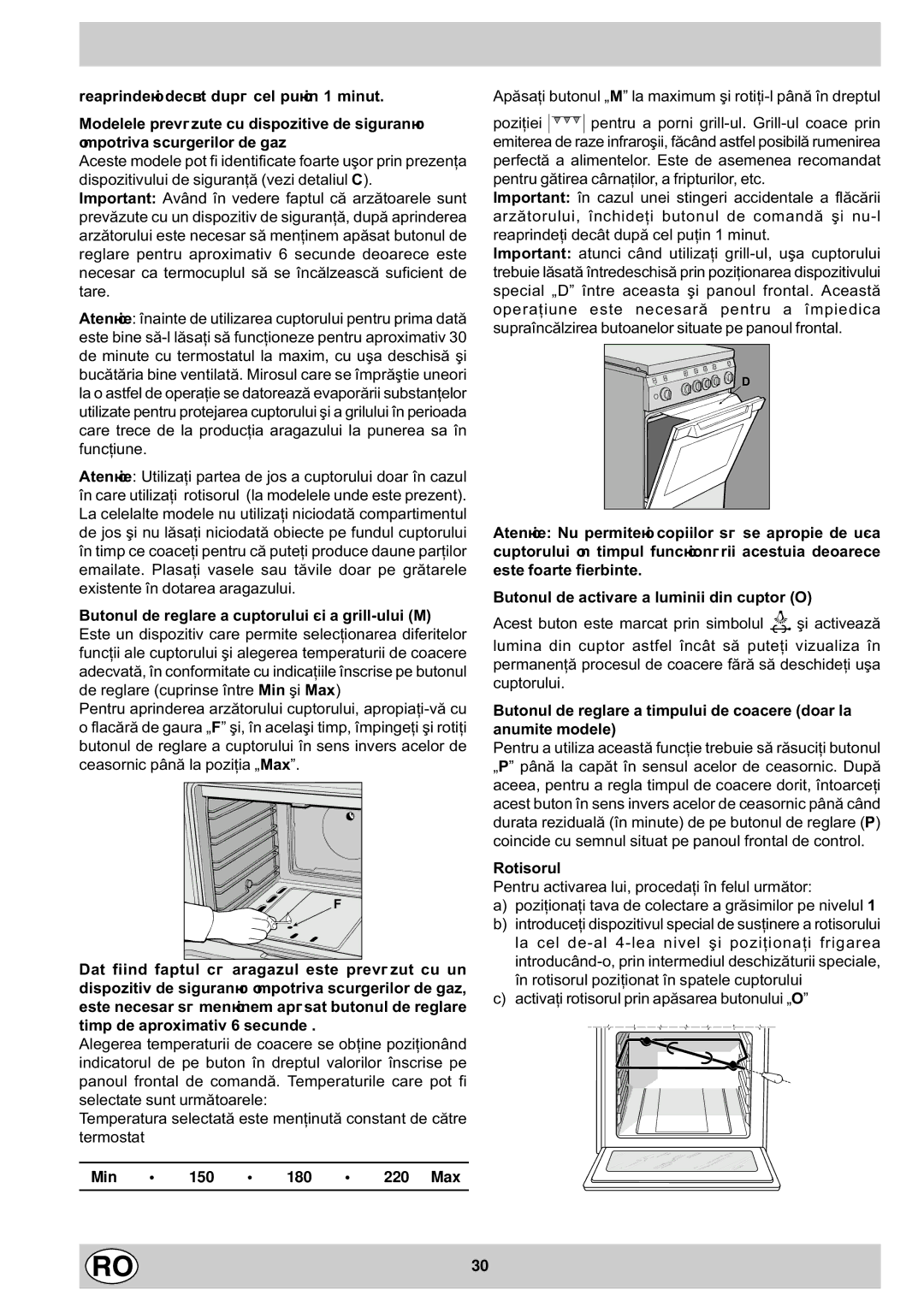 Indesit K1G21S/R, K1G21/R manual Min 150 180 220 Max 