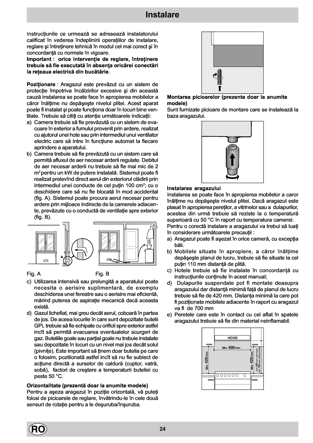 Indesit K1G2/R, K1G20/R manual Instalare 
