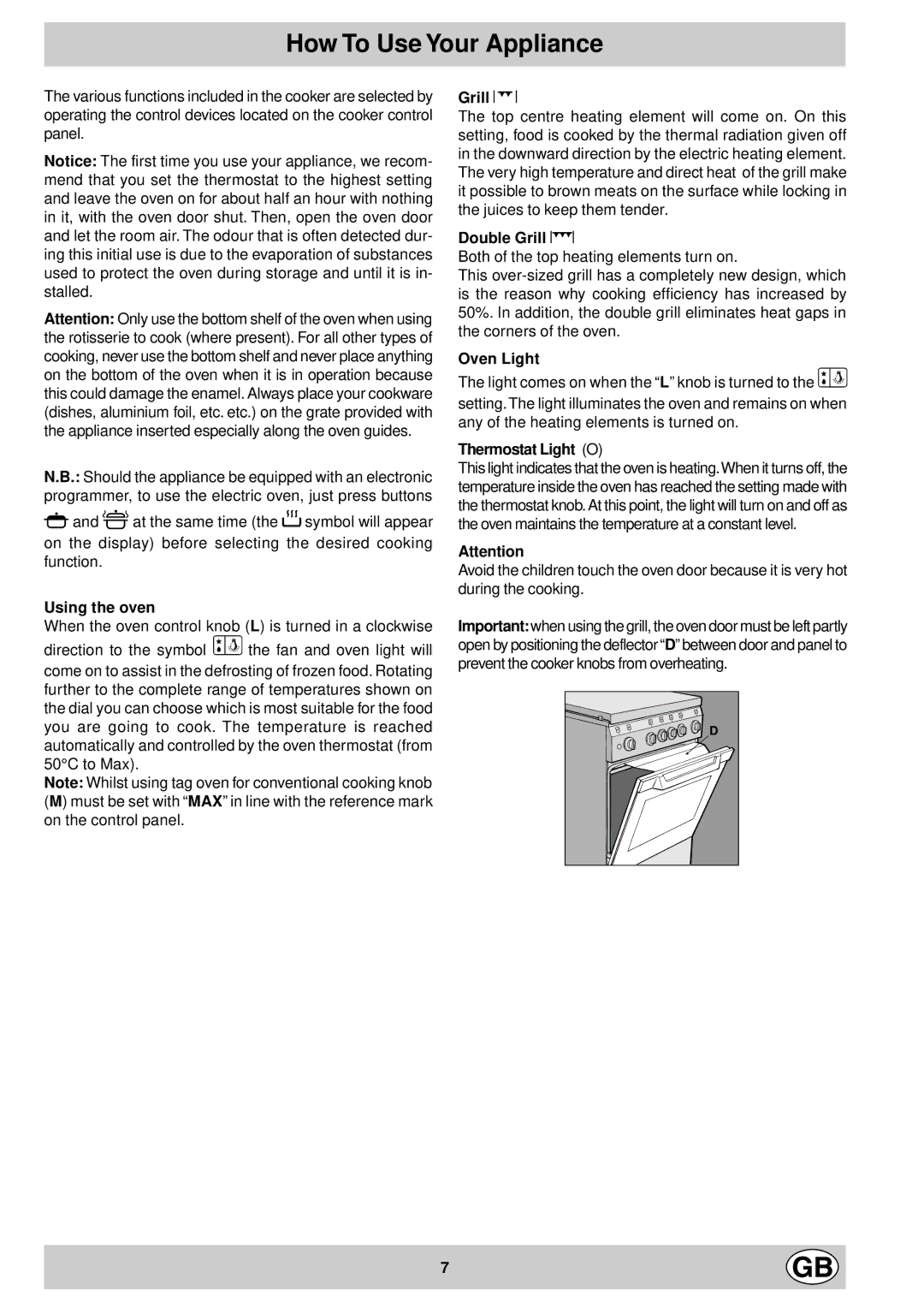 Indesit K3C36/G manual How To Use Your Appliance 