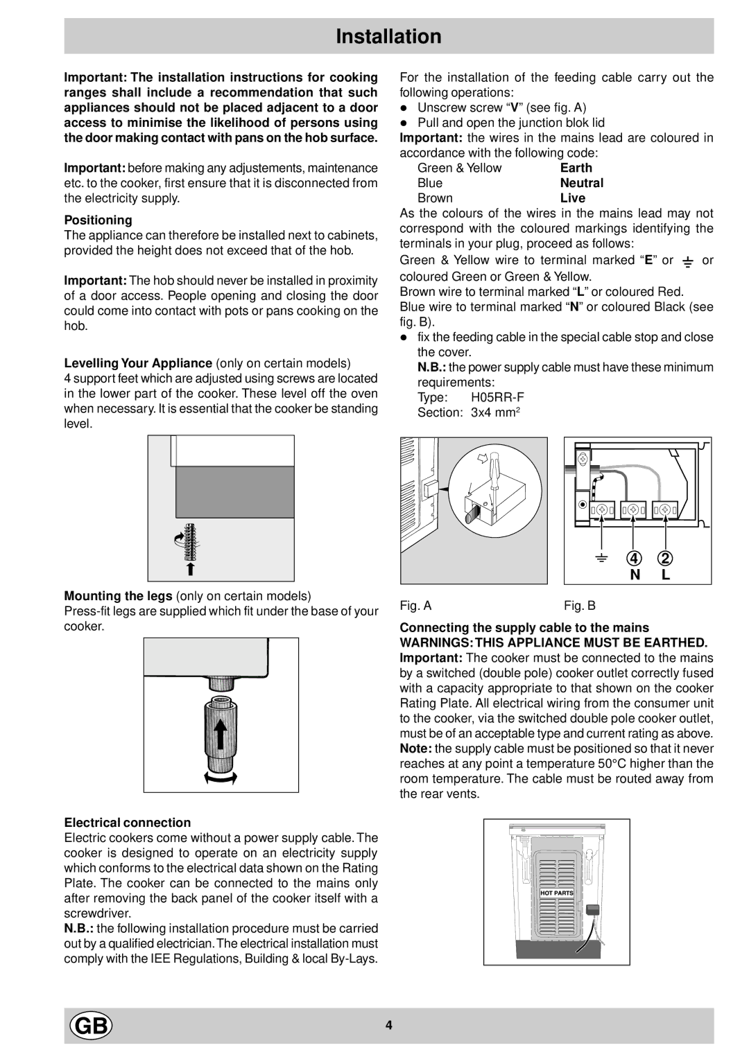 Indesit K6C320/G manual Installation 