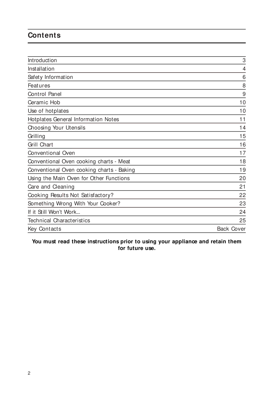 Indesit KD3C1/G, KD3C11/G manual Contents 