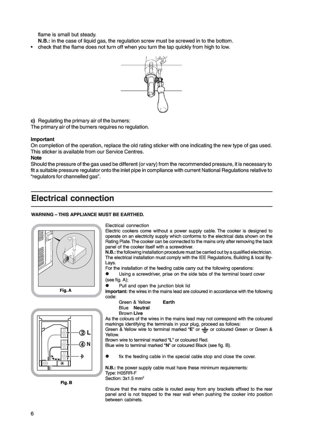Indesit KD3G11/G manual Electrical connection, 2 L 