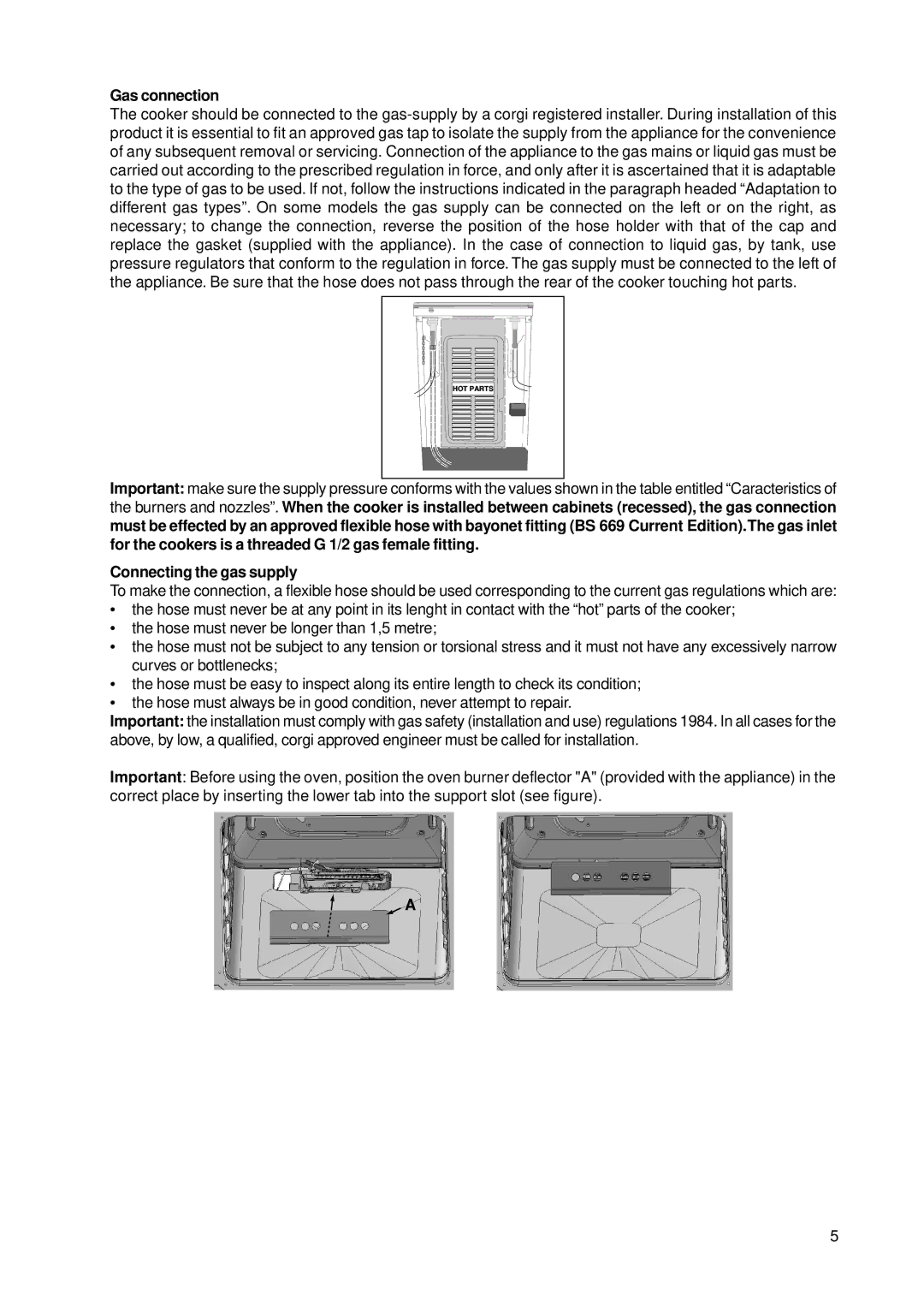 Indesit KD3G2/G, KD3G21/G manual Gas connection, Connecting the gas supply 