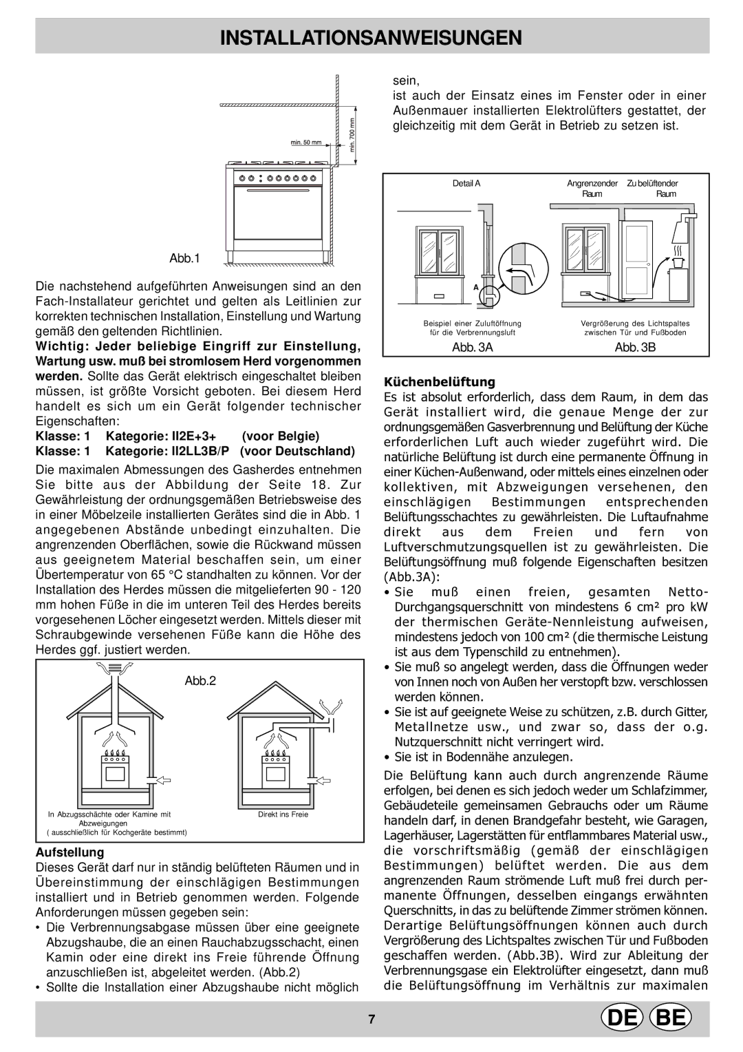 Indesit KP 958 MS.B, KP 9507 EB manual Installationsanweisungen, Aufstellung 