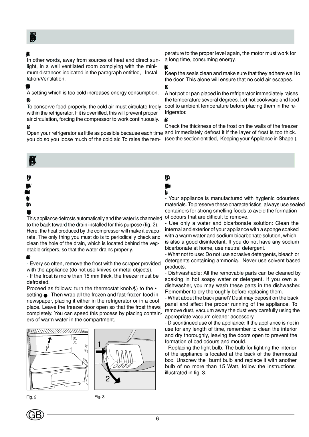 Indesit R 24 - R 24 S manual Tips on Saving Energy, Keeping Your Appliance in Shape, Defrosting 