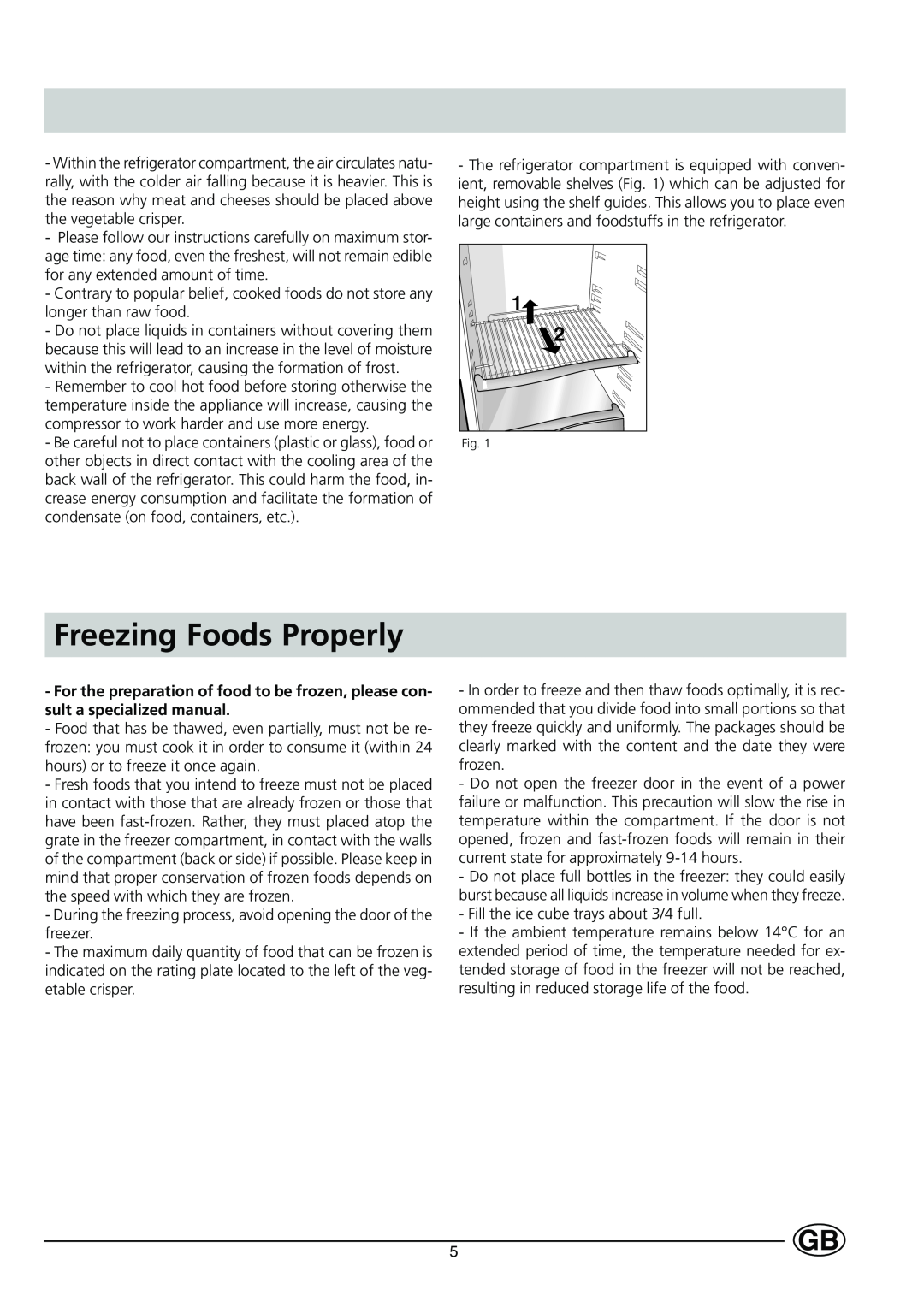 Indesit R 24 - R 24 S manual Freezing Foods Properly 