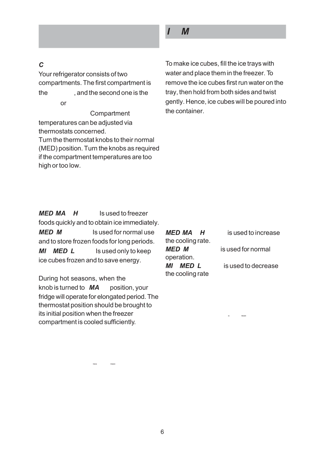 Indesit R45NFUK owner manual Operating your, Refrigerator 