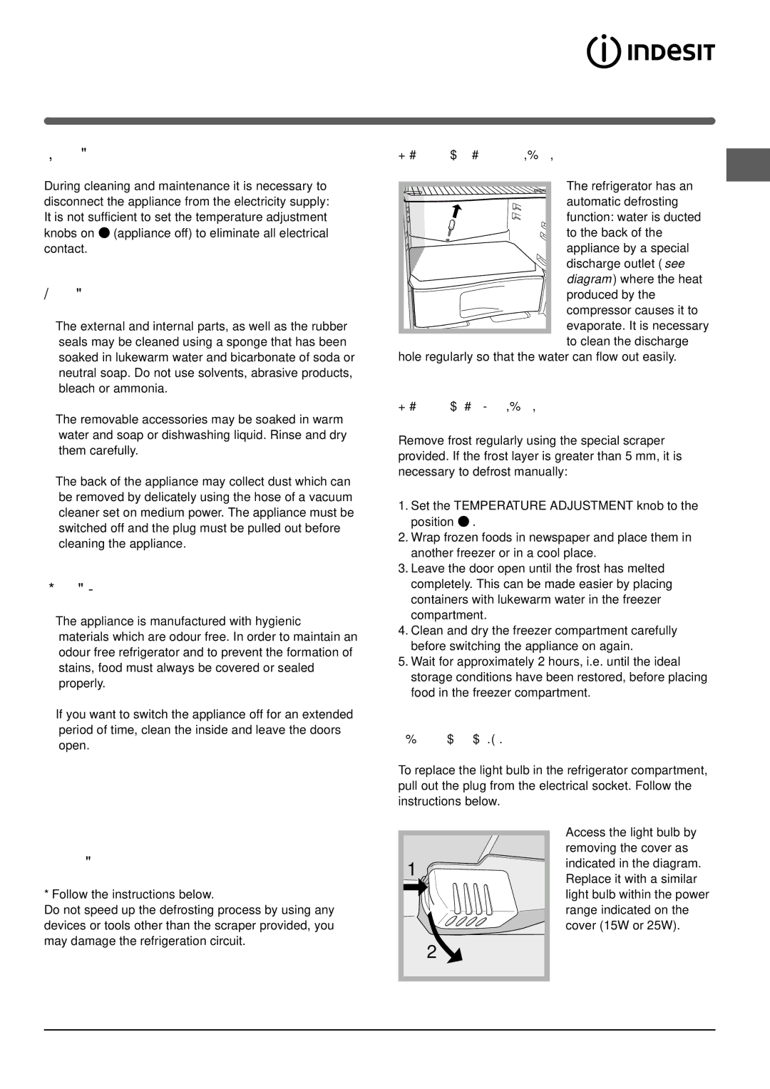 Indesit RA 24I S manual Maintenance and care, Switching the appliance off, Cleaning the appliance, Defrosting the appliance 