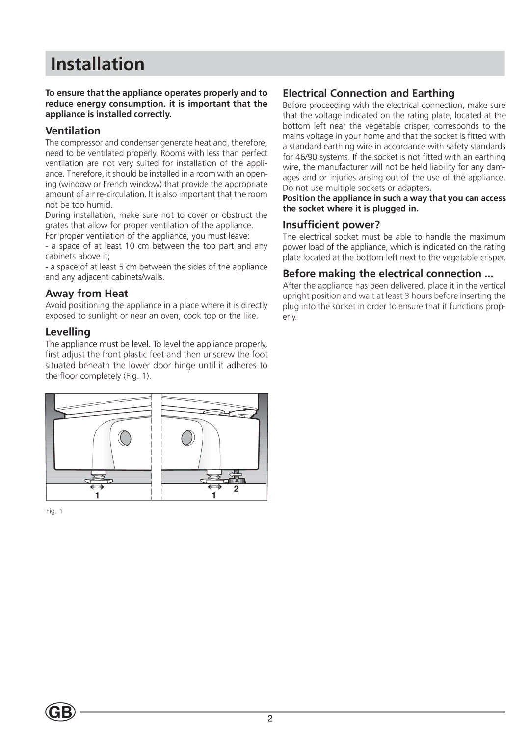 Indesit SA300 I manual Installation 