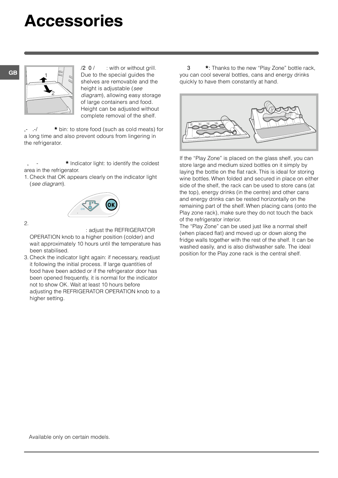 Indesit SAN 400 S, SAN 300, SAAN 300 manual Accessories 