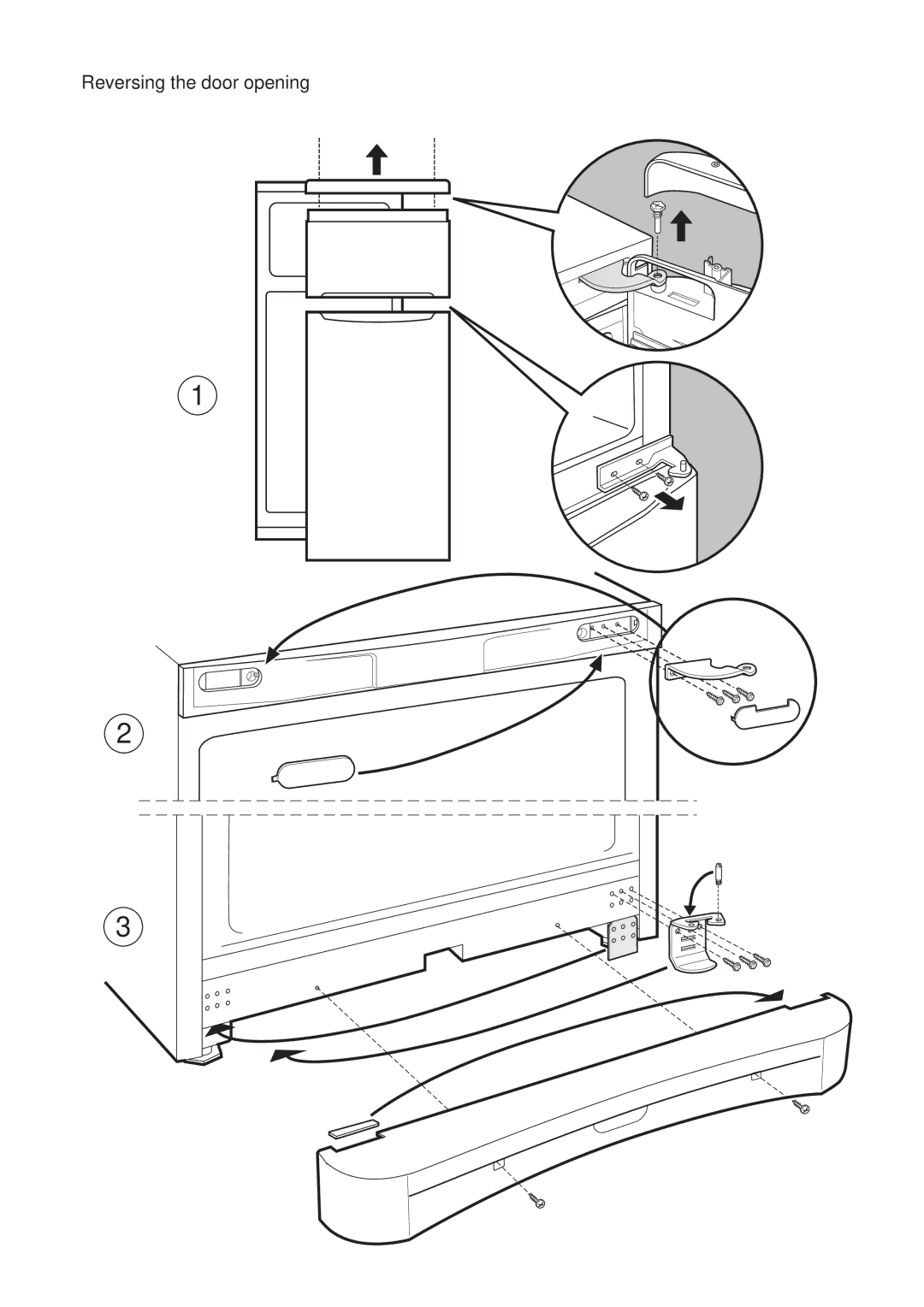 Indesit TA5-TA5S manual Reversing the door opening 