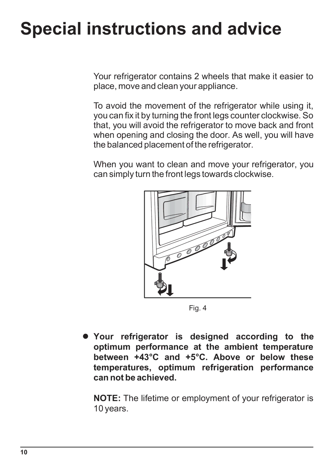 Indesit Two-Door Refrigerator/Freezer manual Years 