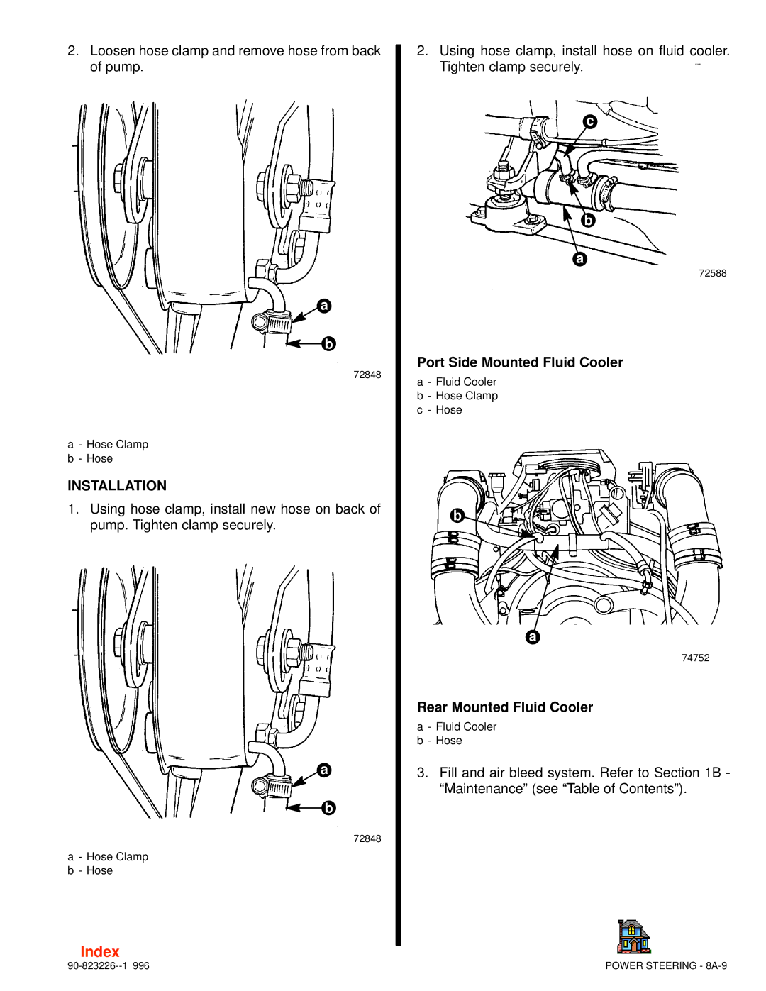 Index Interfurn 90-823226 manual Loosen hose clamp and remove hose from back of pump 