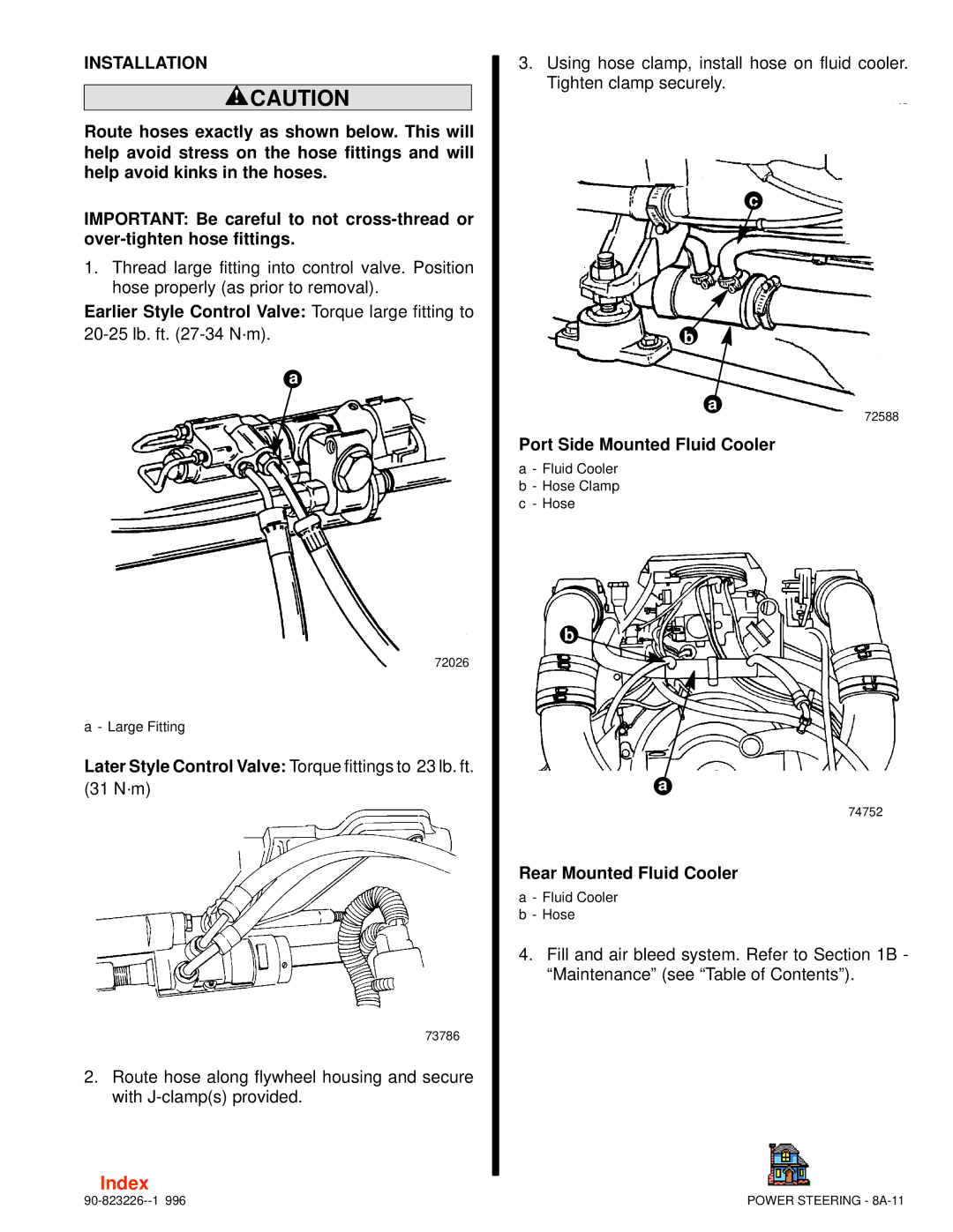 Index Interfurn 90-823226 manual Earlier Style Control Valve Torque large fitting to 