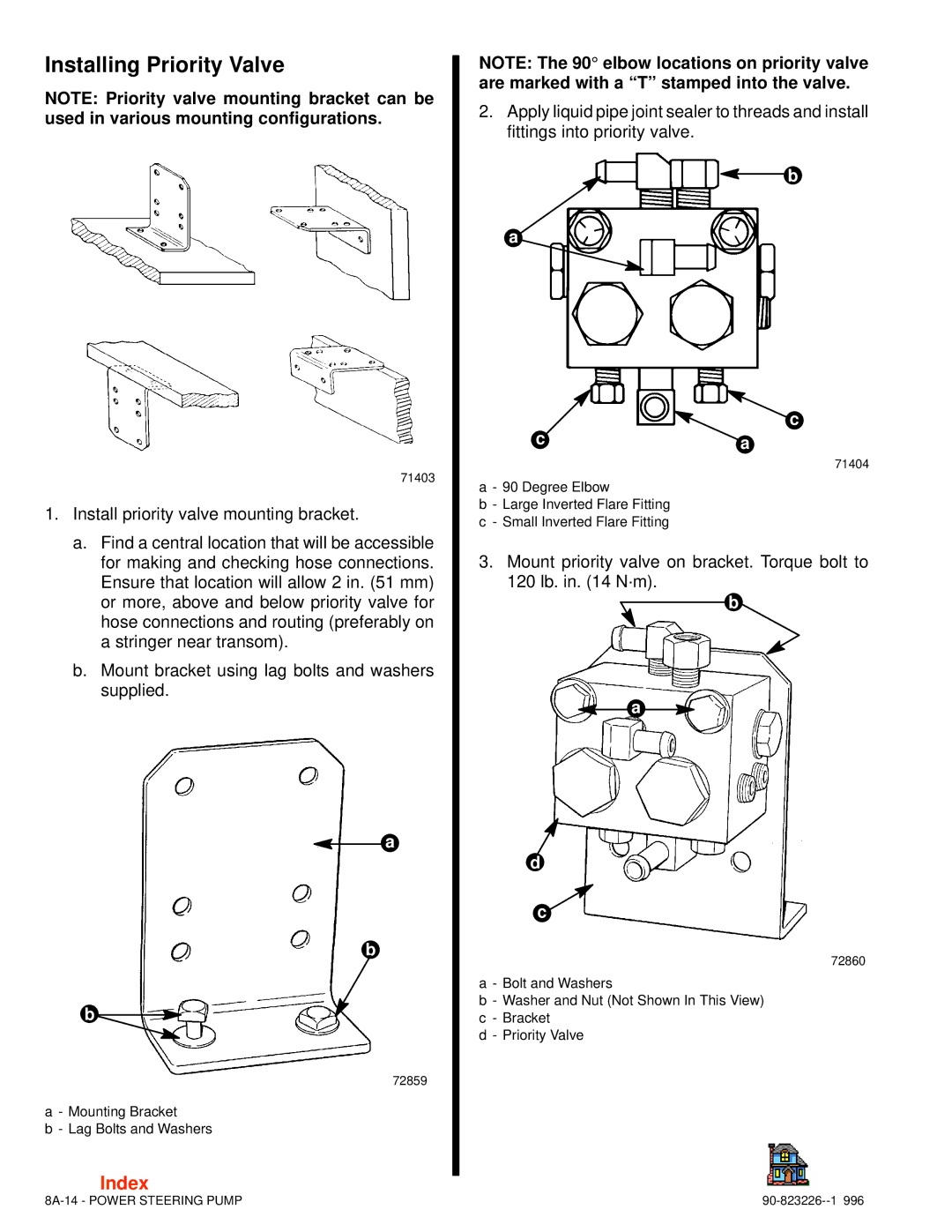 Index Interfurn 90-823226 manual Installing Priority Valve 