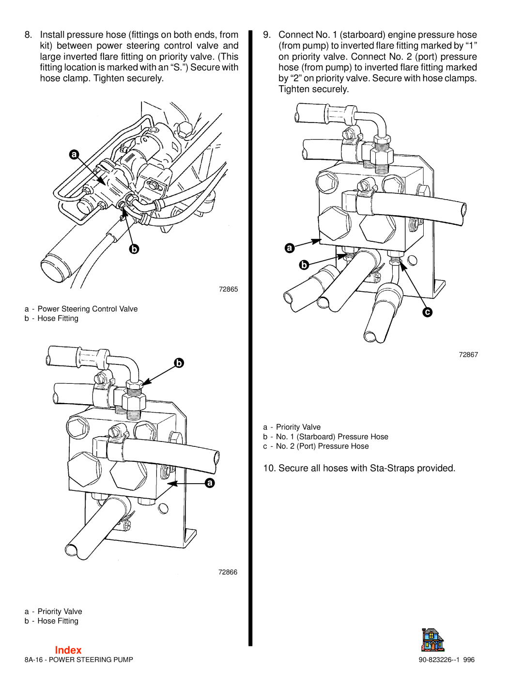 Index Interfurn 90-823226 manual Secure all hoses with Sta-Straps provided 